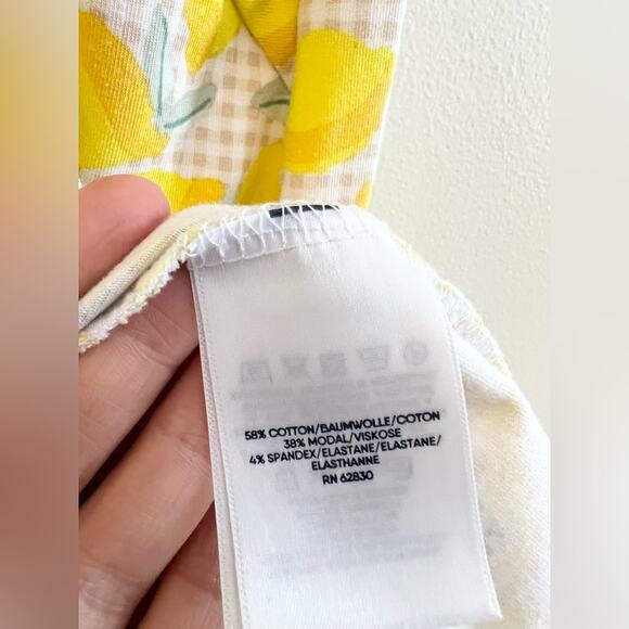 Lands end surplice lemon printer knit dress faux wrap summer sleeveless bright L - Picture 5 of 8